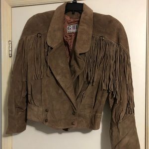 Vintage G-III Suede Fringe Jacket